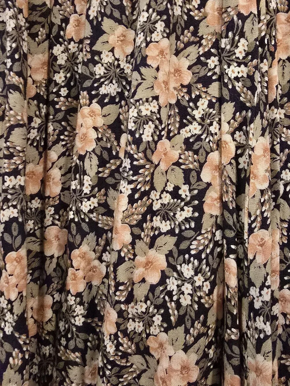 Vintage Clio Vintage Floral Crinkle Broomstick Maxi Skirt Multicolor M